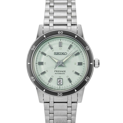 Orologio da uomo Seiko Presage Style anni '60 in acciaio inossidabile con quadrante verde menta automatico SRPL71J1