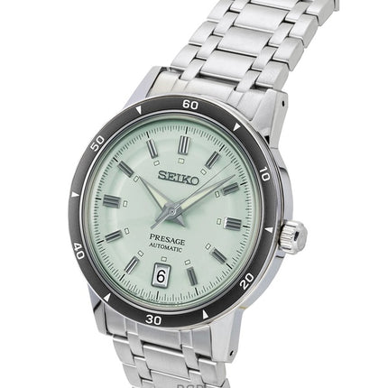 Orologio da uomo Seiko Presage Style anni '60 in acciaio inossidabile con quadrante verde menta automatico SRPL71J1