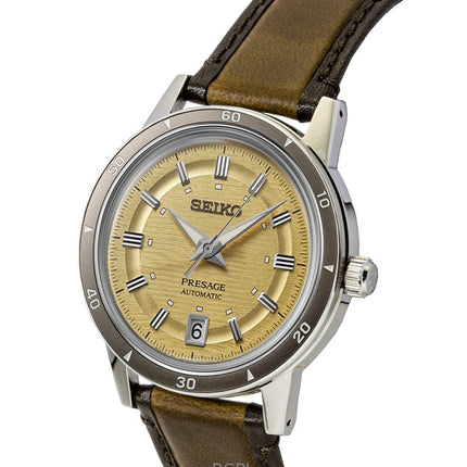 Orologio da uomo Seiko Presage Style anni '60 in acciaio inossidabile con quadrante dorato automatico SRPL75J1