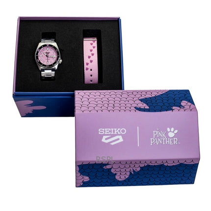 Seiko 5 Sports SKX Pink Panther Limited Edition Stainless Steel Pink Dial Automatic SRPM07K1 100M Unisex Watch