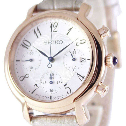 Cinturino in pelle di vitello con cronografo al quarzo Seiko SRW872 SRW872P1 SRW872P