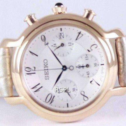 Cinturino in pelle di vitello con cronografo al quarzo Seiko SRW872 SRW872P1 SRW872P