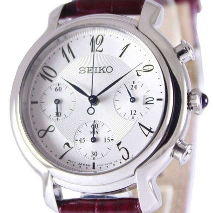 Orologio da donna con cinturino in pelle con cronografo al quarzo Seiko SRW875P2