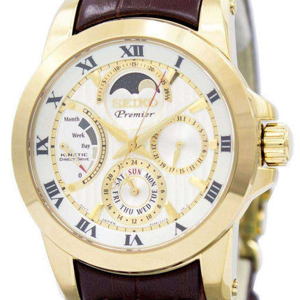 Orologio da uomo Seiko Premier Kinetic Direct Drive Moon Phase SRX014 SRX014P1 SRX014P