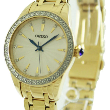 Orologio da donna Seiko Gold Tone Quartz Swarovski Crystals SRZ386P