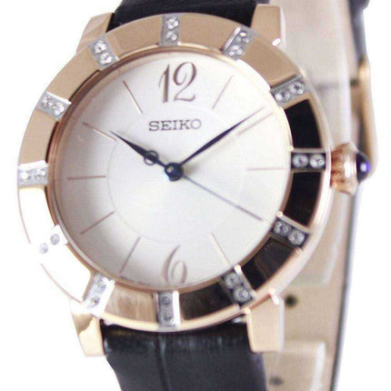 Seiko Quartz Swarovski Crystal Rose Gold SRZ456 SRZ456P1 SRZ456P Orologio da donna
