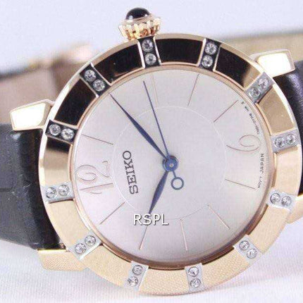 Seiko Quartz Swarovski Crystal Rose Gold SRZ456 SRZ456P1 SRZ456P Orologio da donna