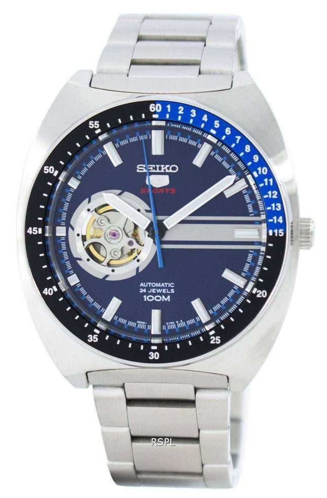 Orologio da uomo automatico Seiko 5 da 24 pollici con quadrante a cuore aperto SSA327 SSA327K1 SSA327K
