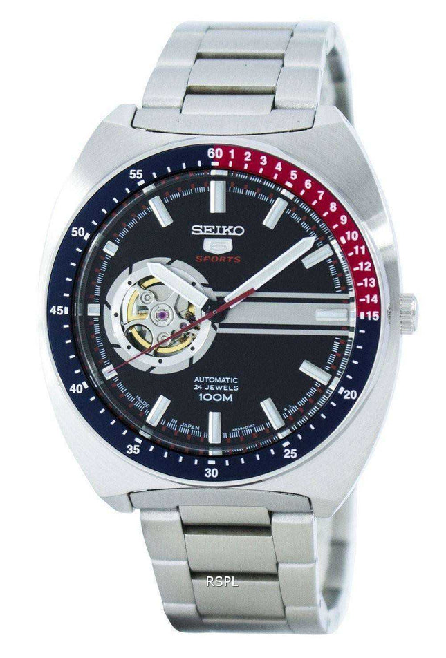 Orologio da uomo aperto Seiko 5 sport automatico 24 rubini con cuore aperto Giappone Orologio SSA329 SSA329J1 SSA329J fabbricato