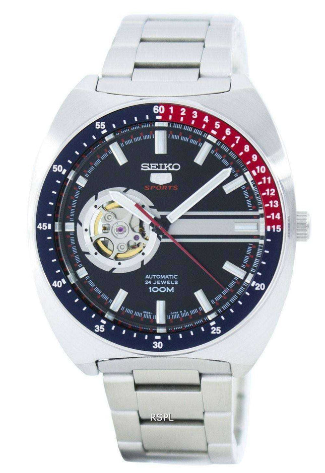 Orologio da uomo automatico Seiko 5 da 24 pollici con quadrante a cuore aperto SSA329 SSA329K1 SSA329K
