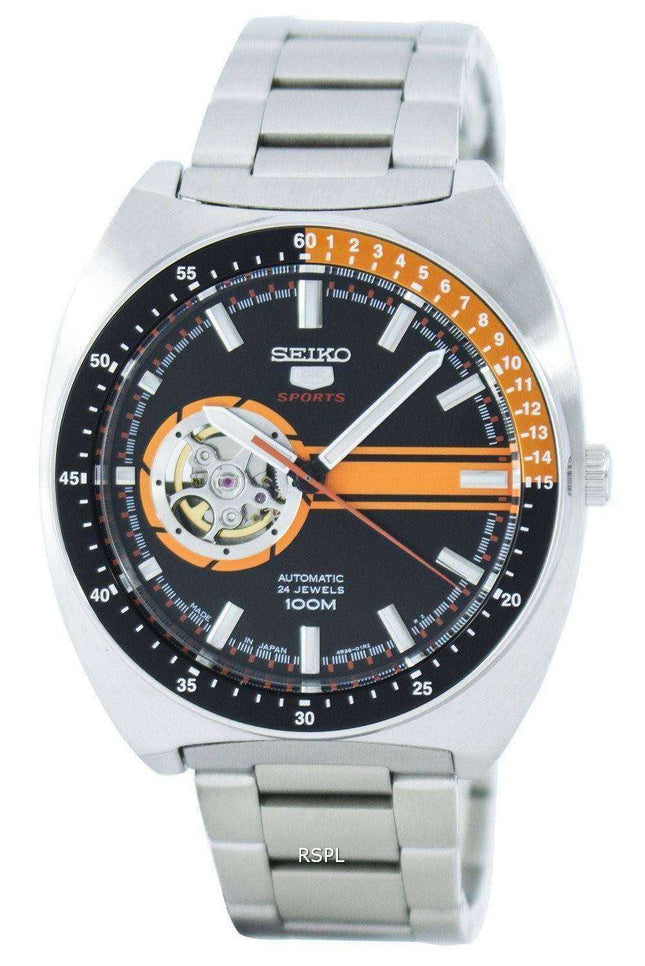 Orologio da uomo aperto Seiko 5 sport automatico 24 rubini con cuore aperto Giappone Orologio SSA331 SSA331J1 SSA331J fabbricato