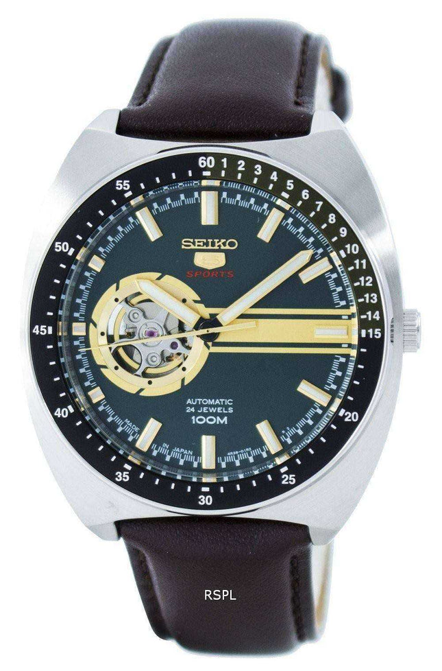 Orologio da uomo aperto Seiko 5 sport automatico 24 rubini con cuore aperto Giappone Orologio SSA333 SSA333J1 SSA333J fatto da S