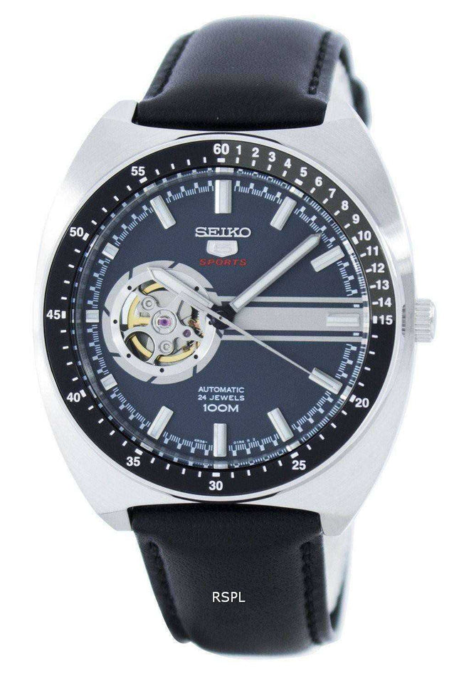 Orologio da uomo automatico Seiko 5 sport a 24 rubini con cuore aperto SSA335 SSA335K1 SSA335K