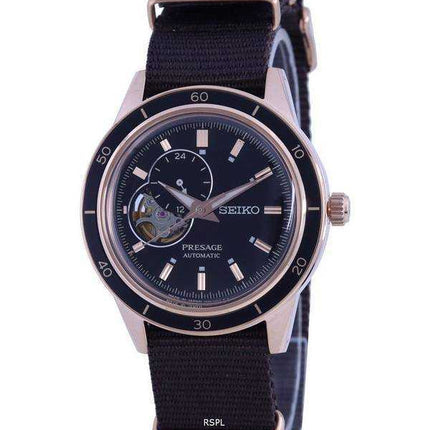 Orologio da uomo Seiko Presage Style 60&#39;s Open Heart quadrante nero automatico SSA426 SSA426J1 SSA426J