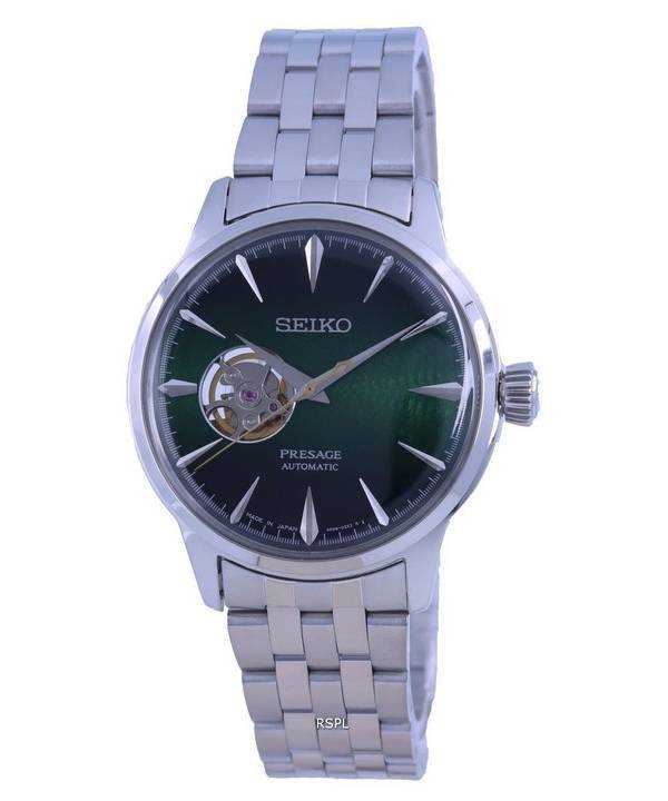 Seiko Presage Cocktail Time &quot;Grasshopper&quot; Orologio da uomo automatico a cuore aperto SSA441 SSA441J1 SSA441J