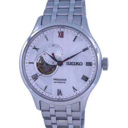Orologio da uomo Seiko Presage Zen Garden Open Heart quadrante bianco automatico SSA443 SSA443J1 SSA443J
