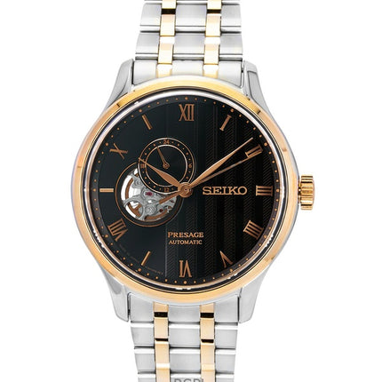 Orologio da uomo Seiko Presage Japanese Garden bicolore in acciaio inossidabile con quadrante marrone automatico SSA466J1