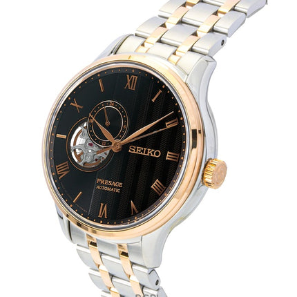 Orologio da uomo Seiko Presage Japanese Garden bicolore in acciaio inossidabile con quadrante marrone automatico SSA466J1