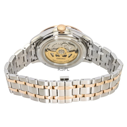Orologio da uomo Seiko Presage Japanese Garden bicolore in acciaio inossidabile con quadrante marrone automatico SSA466J1