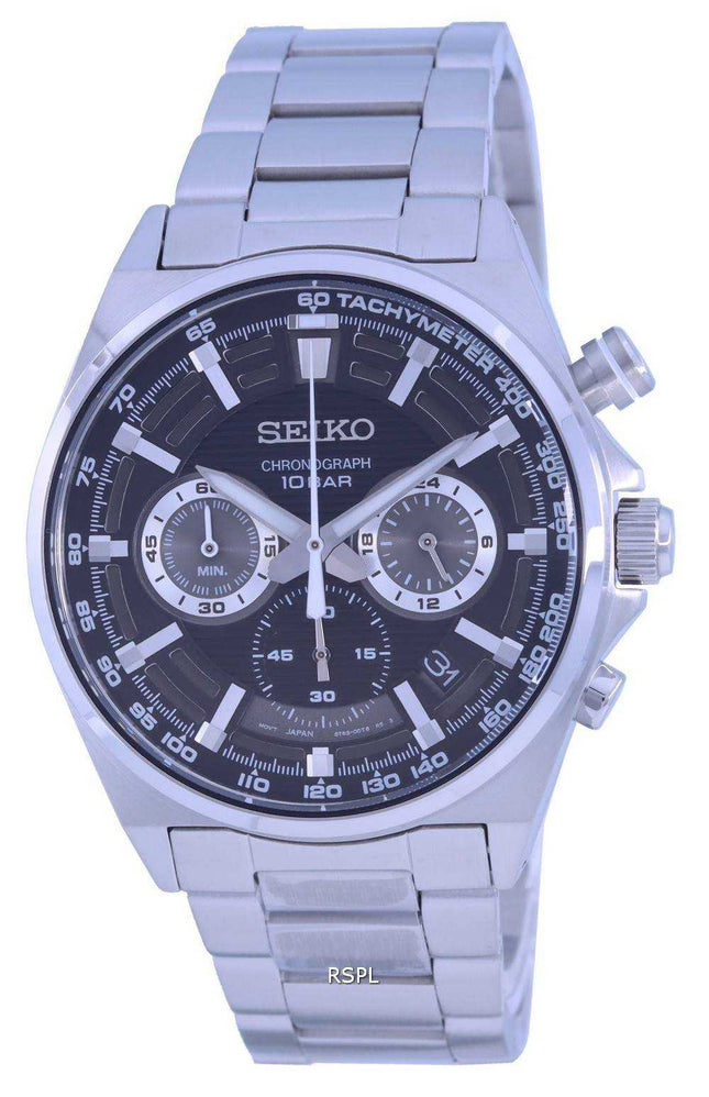 Orologio da uomo Seiko Neo Sports cronografo quadrante nero al quarzo SSB397 SSB397P1 SSB397P 100M
