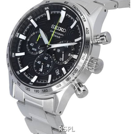 Orologio da uomo Seiko Urban Sports Cronografo al quarzo con quadrante nero SSB413 SSB413P1 SSB413P 100M ricondizionato