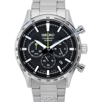Orologio da uomo Seiko Urban Sports Cronografo al quarzo con quadrante nero SSB413 SSB413P1 SSB413P 100M ricondizionato