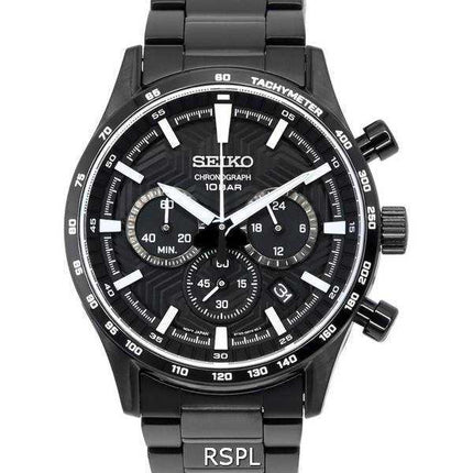 Orologio da uomo Seiko Urban Sports cronografo quadrante nero al quarzo SSB415 SSB415P1 SSB415P 100M