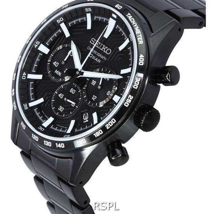 Orologio da uomo Seiko Urban Sports cronografo quadrante nero al quarzo SSB415 SSB415P1 SSB415P 100M