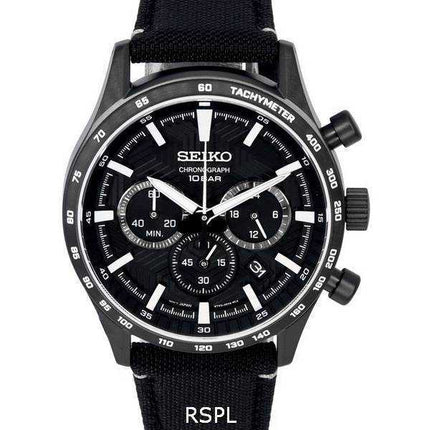 Seiko Urban Sports Cronografo Cinturino in Nylon Quadrante Nero Quarzo SSB417 SSB417P1 SSB417P 100M Orologio da Uomo