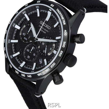 Seiko Urban Sports Cronografo Cinturino in Nylon Quadrante Nero Quarzo SSB417 SSB417P1 SSB417P 100M Orologio da Uomo