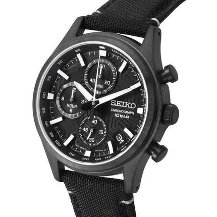 Orologio da uomo Seiko Conceptual Chronograph cinturino in nylon quadrante nero quarzo SSB421P1 100M