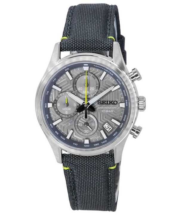 Orologio da uomo Seiko Conceptual Chronograph cinturino in nylon quadrante grigio quarzo SSB423P1 100M