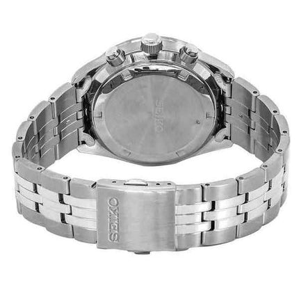 Orologio da uomo Seiko cronografo in acciaio inossidabile quadrante nero al quarzo SSB429P1 100M