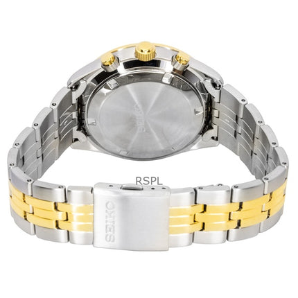 Orologio da uomo Seiko Conceptual Chronograph bicolore in acciaio inossidabile con quadrante nero al quarzo SSB430P1 100M