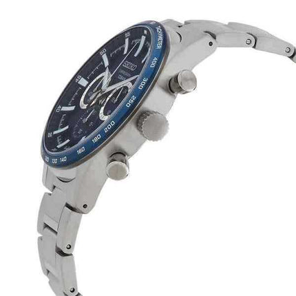 Orologio da uomo Seiko Sports Cronografo in acciaio inossidabile quadrante blu al quarzo SSB445P1 100M