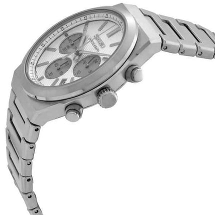 Orologio da uomo Seiko Discover More Classic Chronograph in acciaio inossidabile con quadrante bianco al quarzo SSB451P1 100M