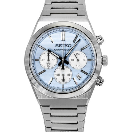 Orologio da uomo Seiko Conceptual Chronograph in acciaio inossidabile con quadrante blu chiaro al quarzo SSB459P1 100M
