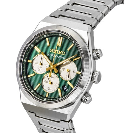 Orologio da uomo Seiko Sport Chronograph in acciaio inossidabile con quadrante verde al quarzo SSB461P1 100M