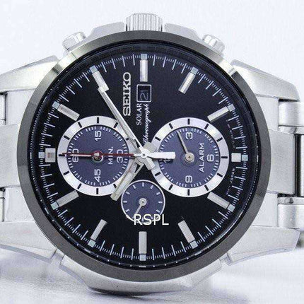 Orologio da uomo Seiko Solar Alarm Chronograph SSC087 SSC087P1 SSC087P