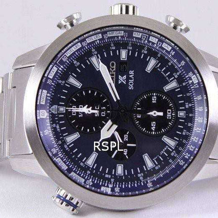 Orologio da uomo Seiko Prospex Sky Solar Chronograph Pilots SSC347 SSC347P1 SSC347P