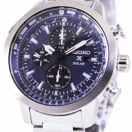 Orologio da uomo Seiko Prospex Sky Solar Chronograph Pilots SSC347 SSC347P1 SSC347P