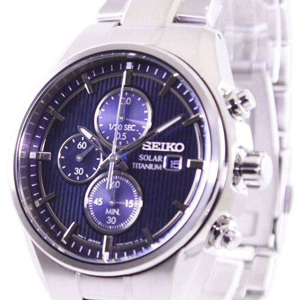 Orologio da uomo Seiko Solar Titanium cronografo SSC365 SSC365P1 SSC365P