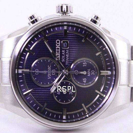 Orologio da uomo Seiko Solar Titanium cronografo SSC365 SSC365P1 SSC365P
