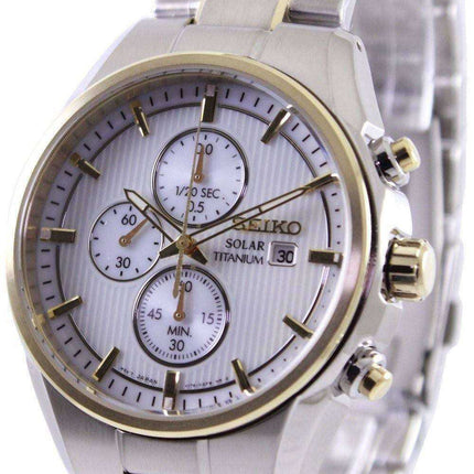 Orologio da uomo Seiko Solar Titanium cronografo SSC368 SSC368P1 SSC368P