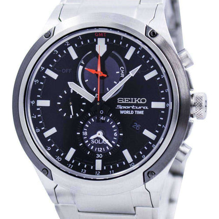 Orologio da uomo Seiko Sportura Solar World Time Cronografo SSC479 SSC479P1 SSC479P