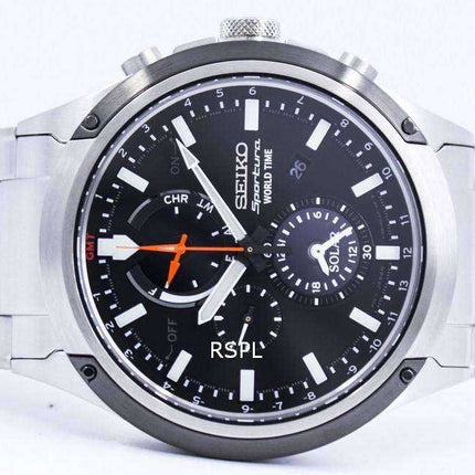 Orologio da uomo Seiko Sportura Solar World Time Cronografo SSC479 SSC479P1 SSC479P