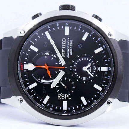 Orologio da uomo Seiko Sportura World Time Solar Chronograph SSC483 SSC483P1 SSC483P