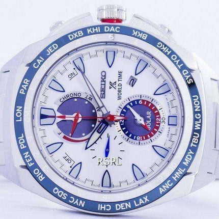 Orologio da uomo Seiko Prospex Sea World Time Solar Chronograph SSC485 SSC485P1 SSC485P