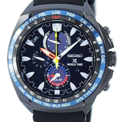 Orologio da uomo Seiko Prospex World Time Solar Chronograph SSC551 SSC551P1 SSC551P