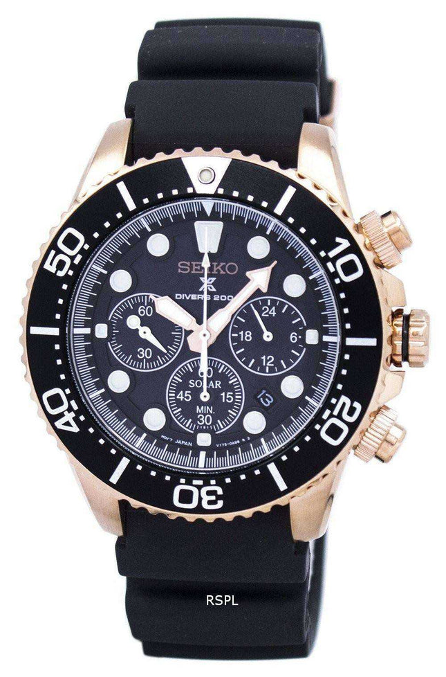 Orologio da uomo Seiko Prospex Diver&#39;s Solar Chronograph SSC618 SSC618P1 SSC618P